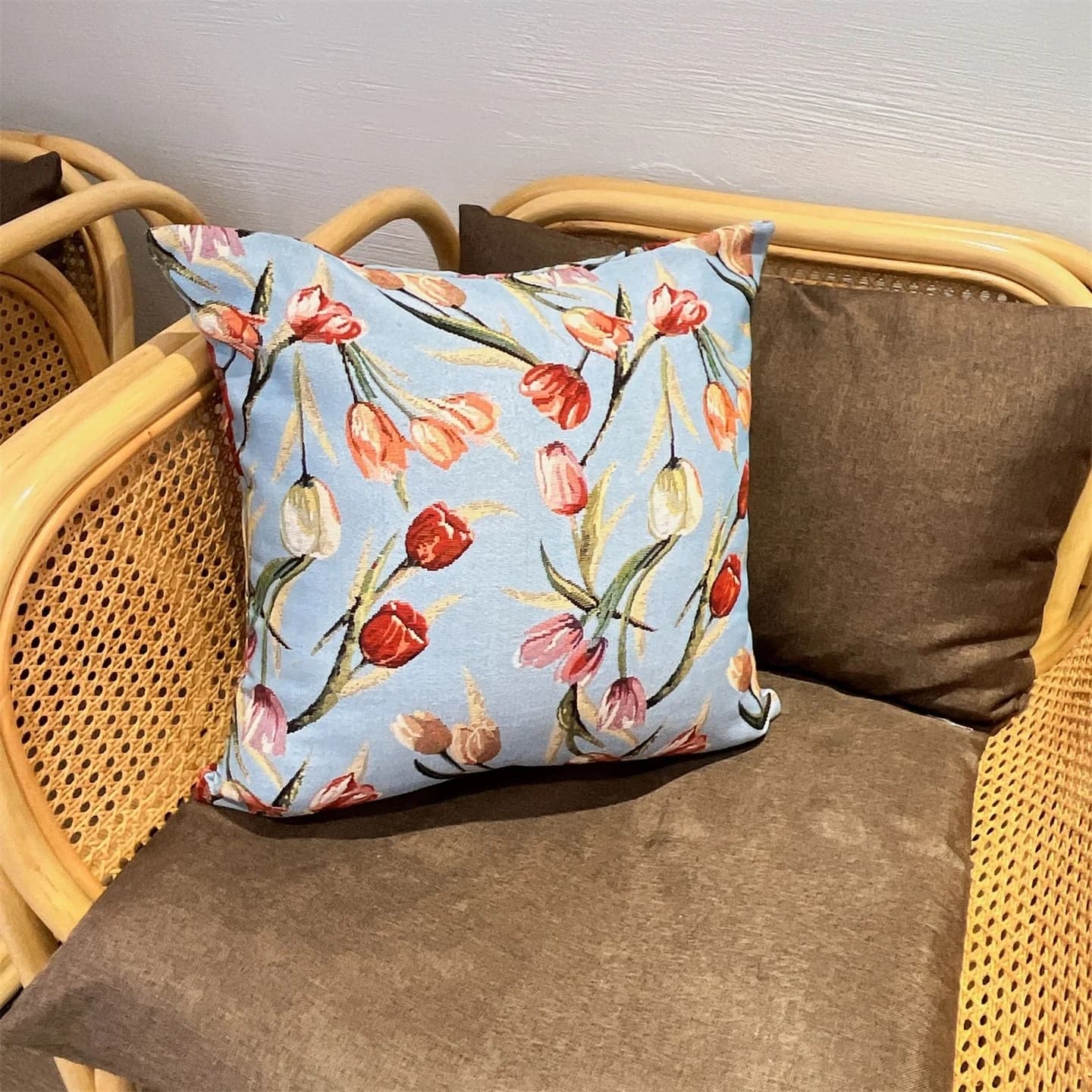 ציפית כרית נוי ז'קארד בסגנון כפרי אמריקאי